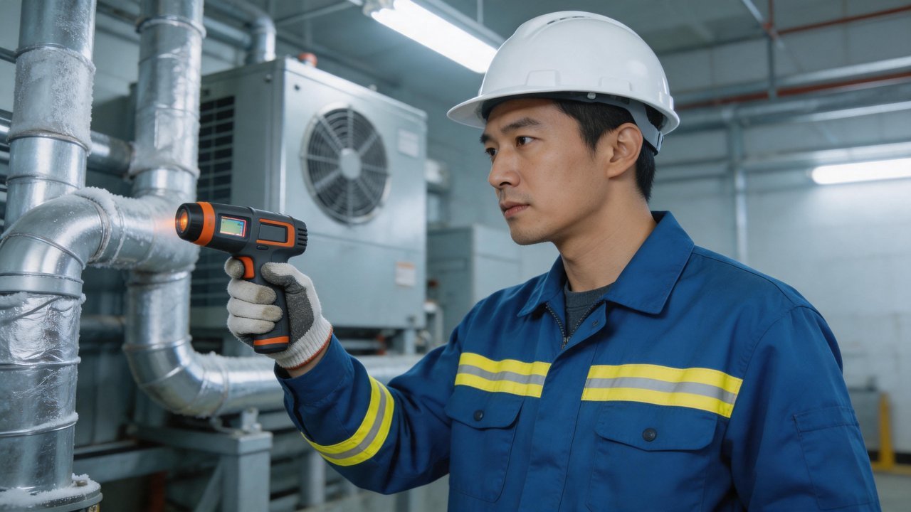 维修工程师检查设备