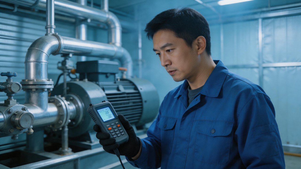 维修工程师检查压缩机