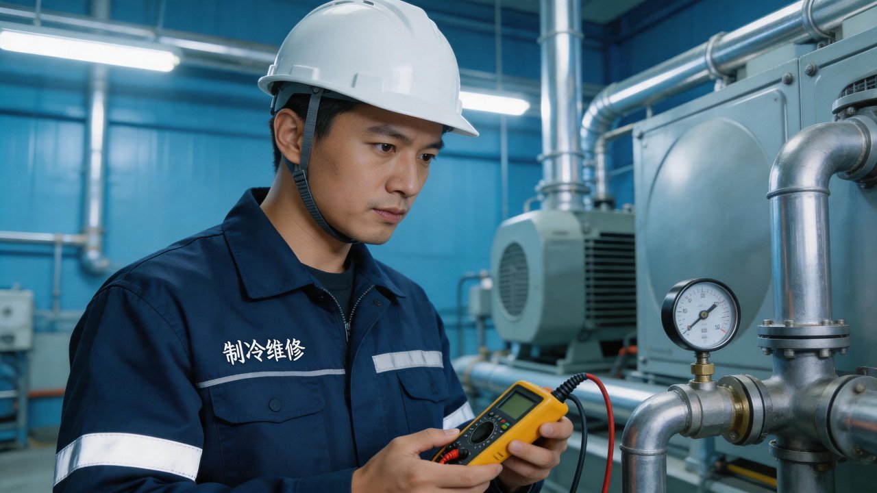维修工程师检查设备