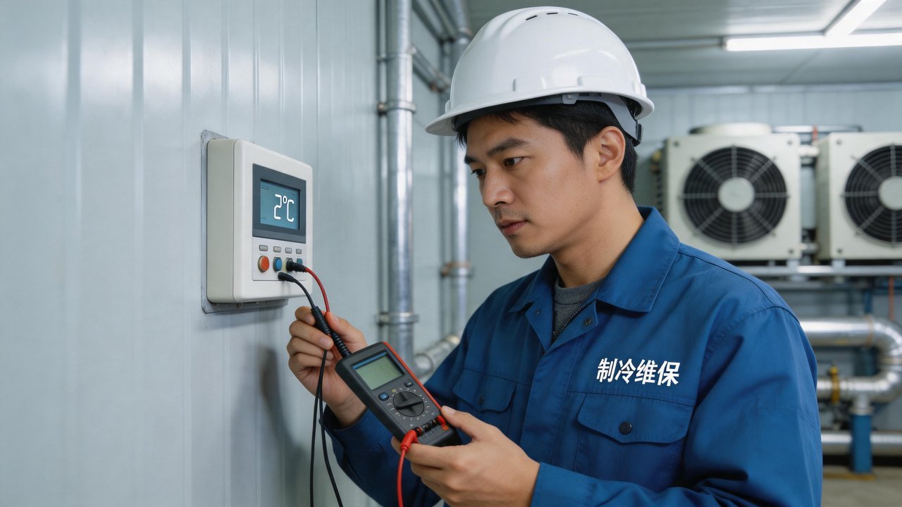 工程师检查温控器