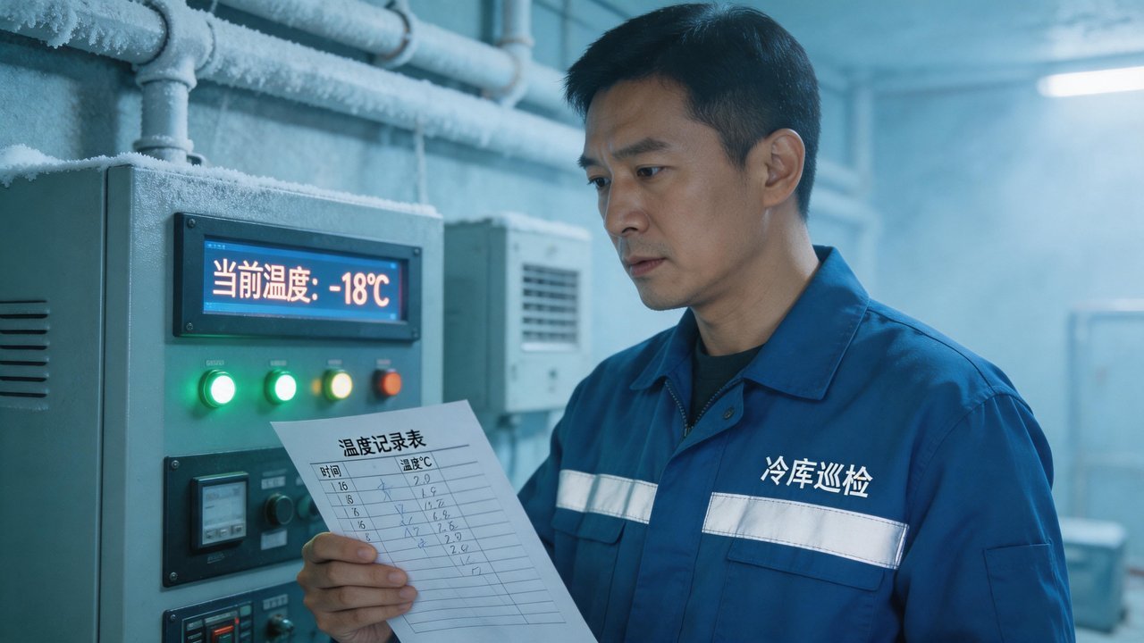 冷库巡检工程师检查设备