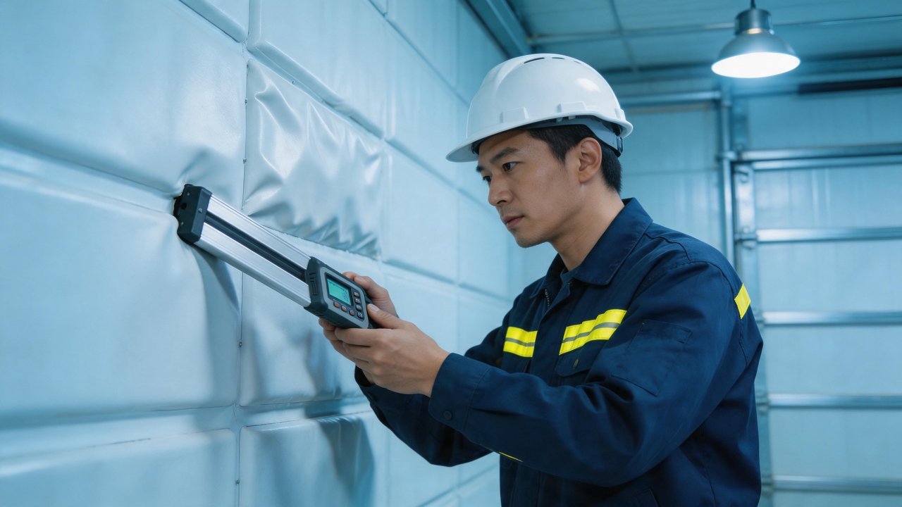 冷库维修工程师检查库板变形问题