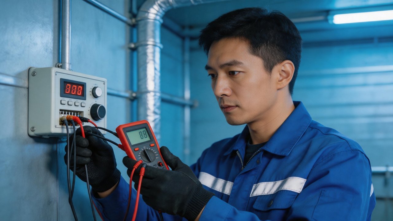 维修工程师检测温控器
