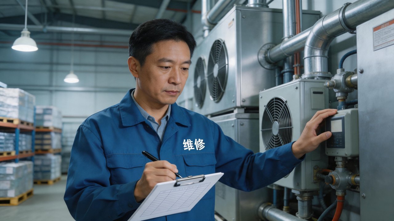 维修工程师检查设备