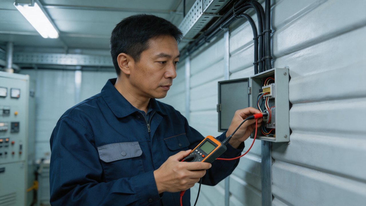 维修师傅检查线路