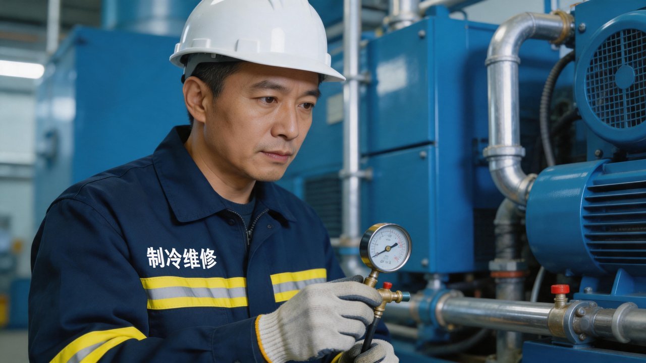 维修工程师检查设备