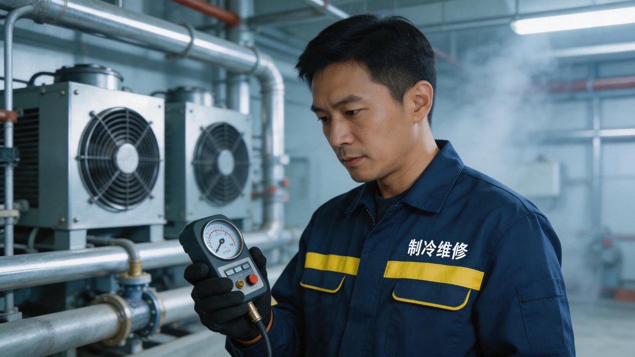 维修工程师检查设备