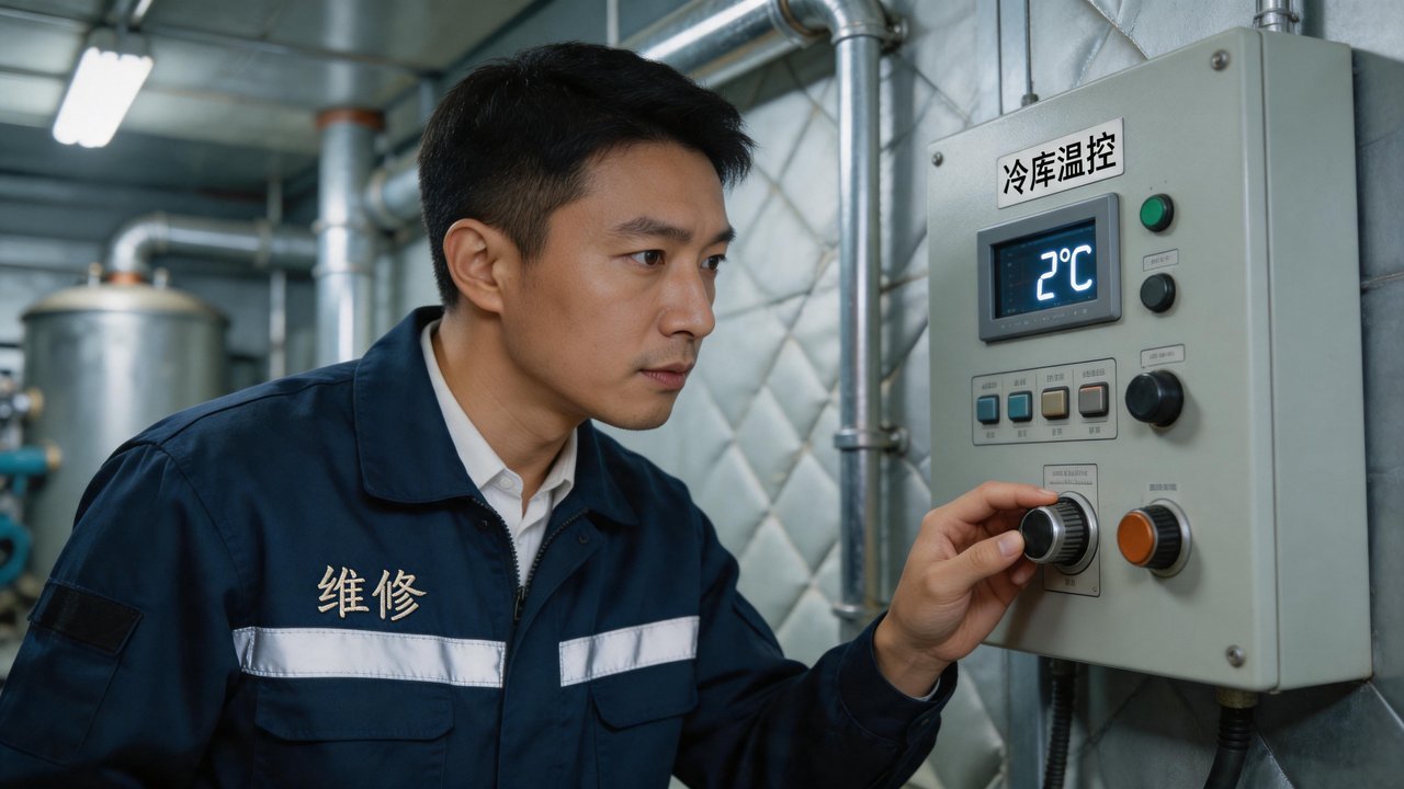 维修工程师调试温控系统