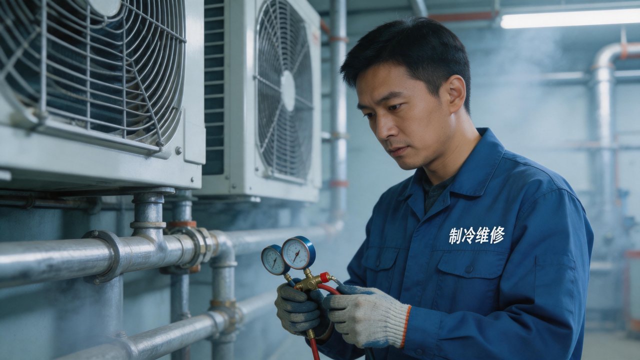 维修工程师检查设备
