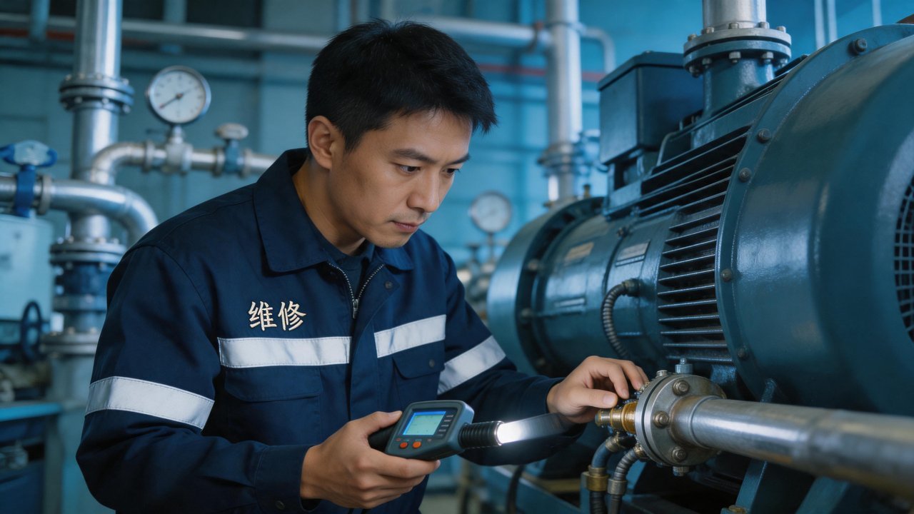 维修工程师检查制冷设备