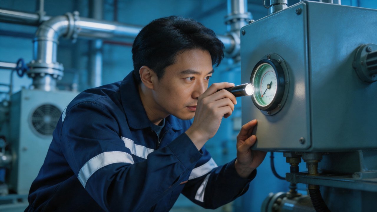 维修工程师检查视液镜
