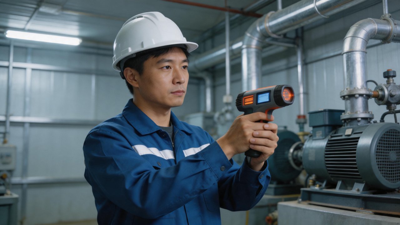 中国维修工程师检查冷库设备