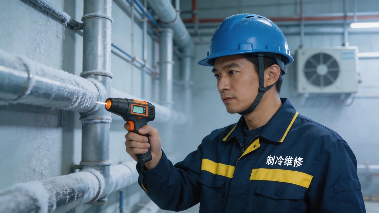 维修工程师检查设备