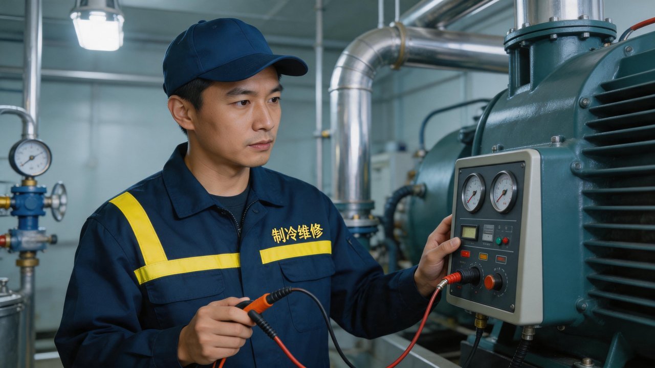 维修工程师检查设备