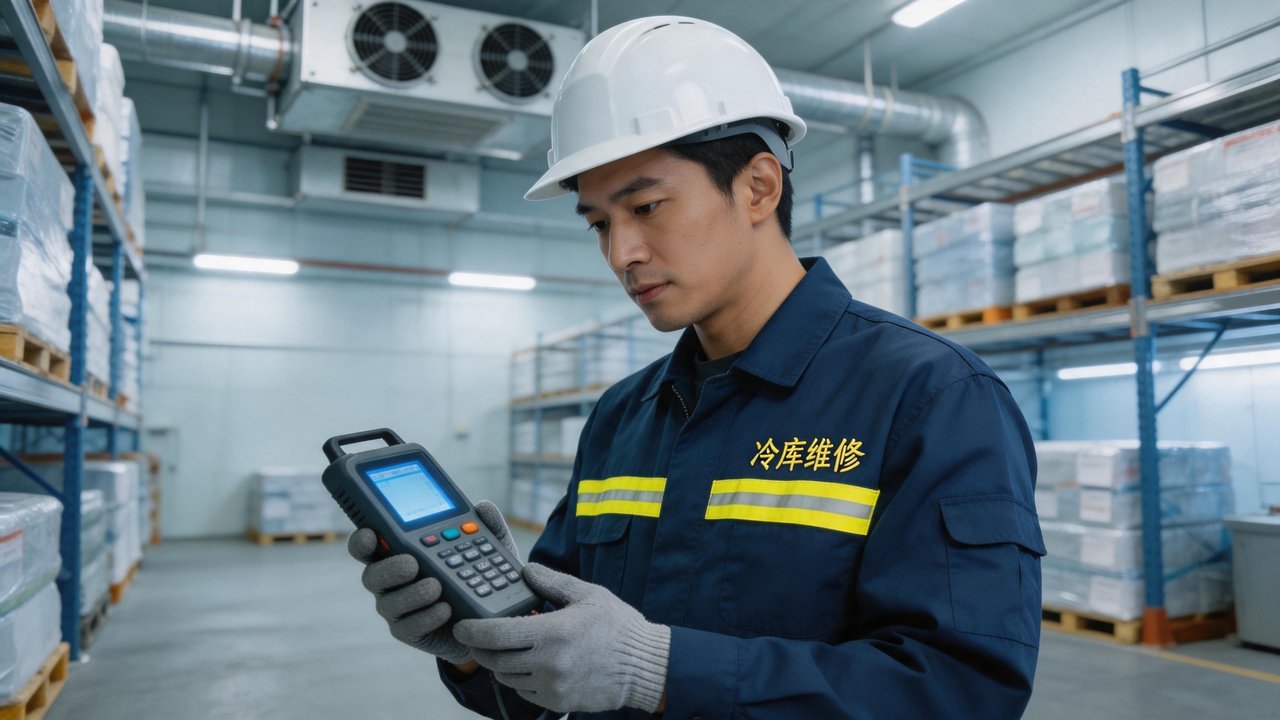 维修工程师检查设备