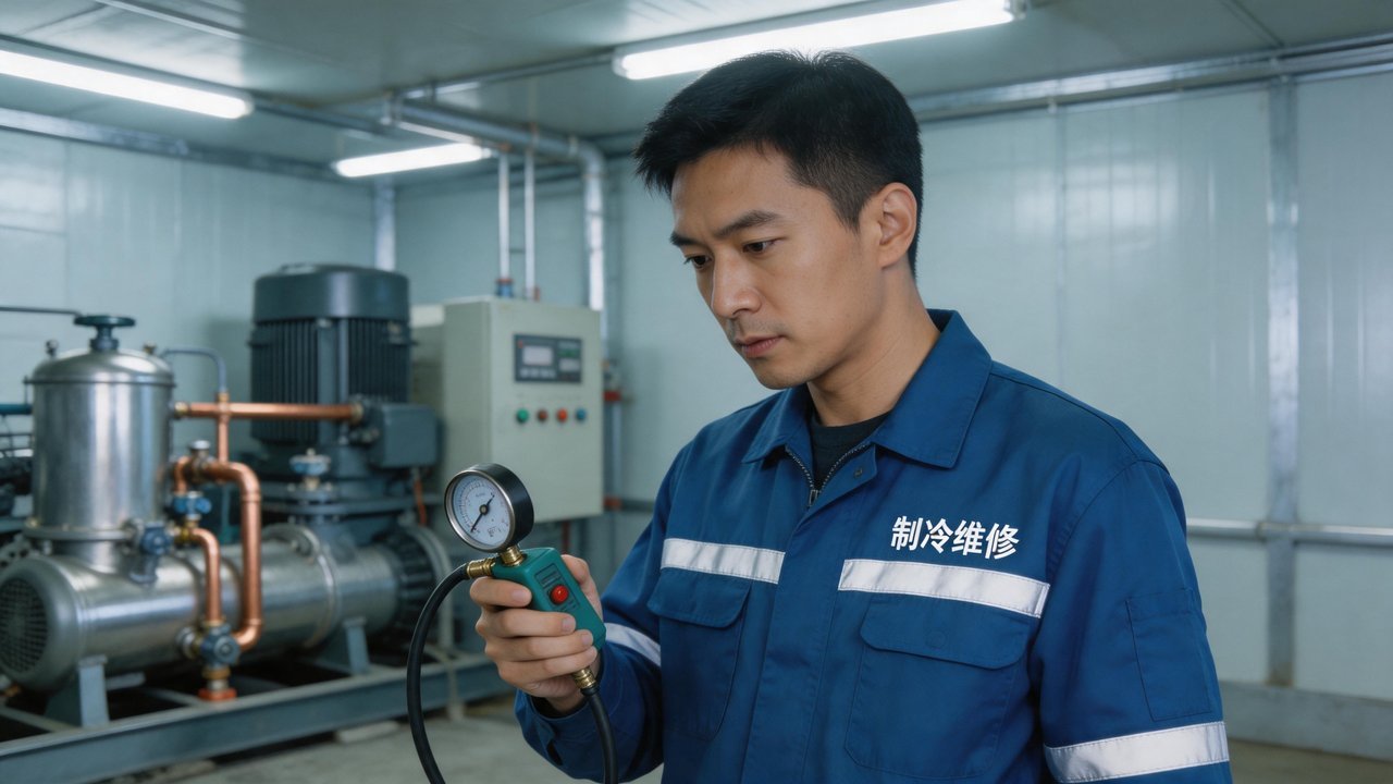 维修工程师检查设备