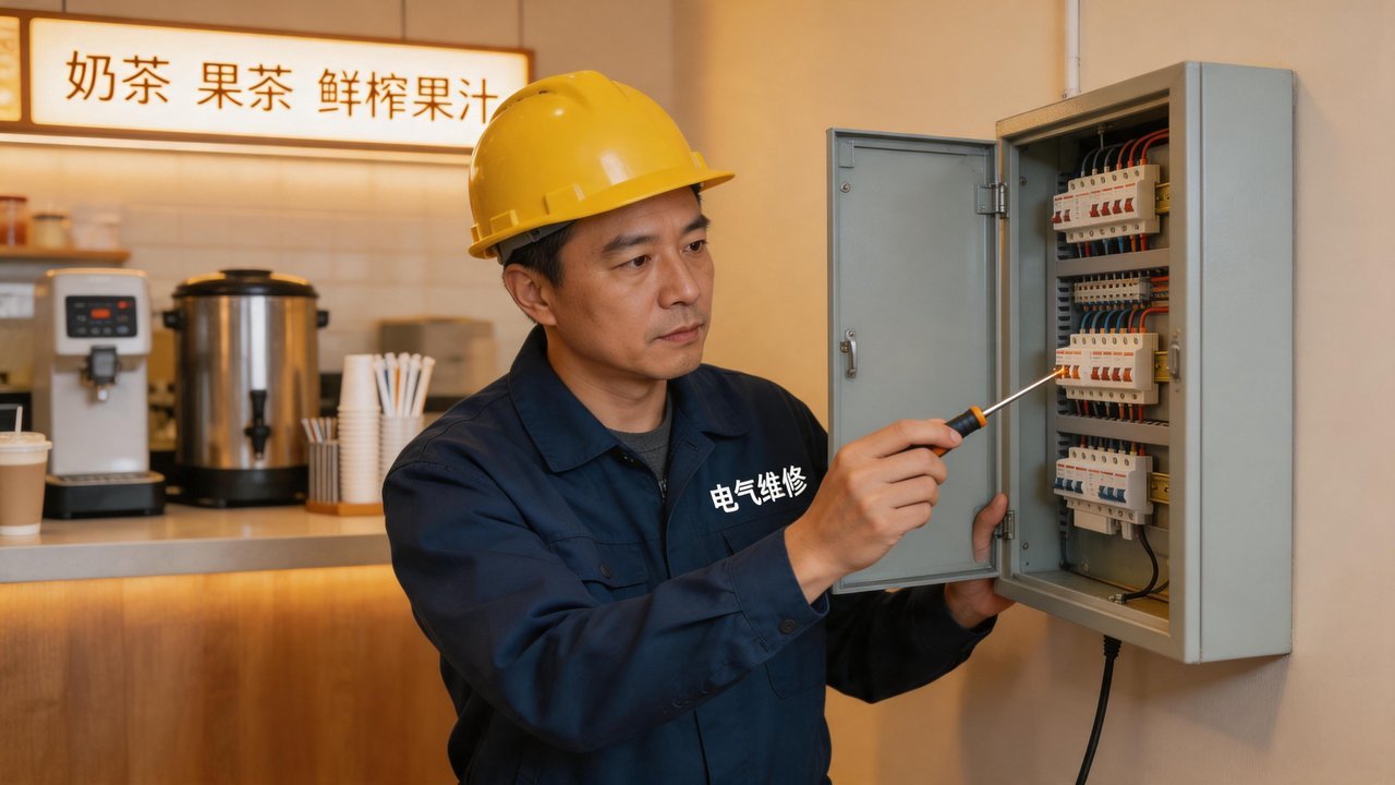 奶茶店配电箱检查