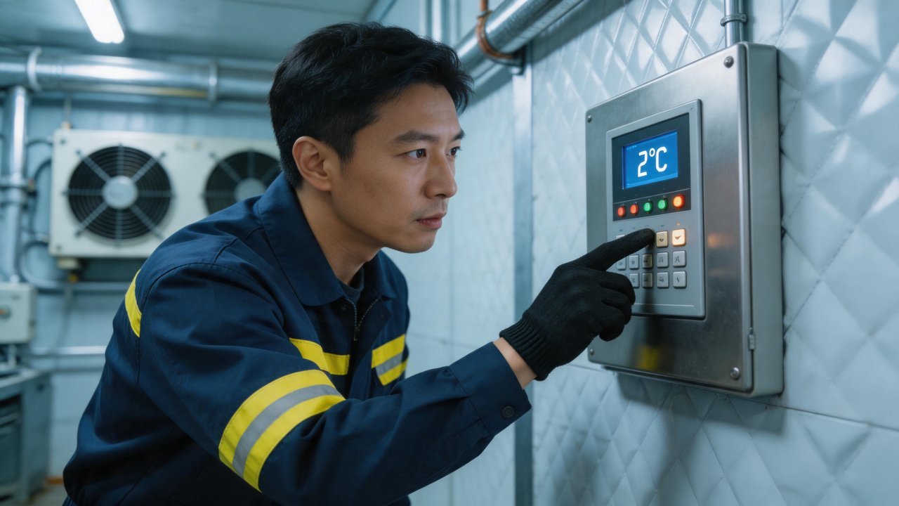 工程师检查温控系统