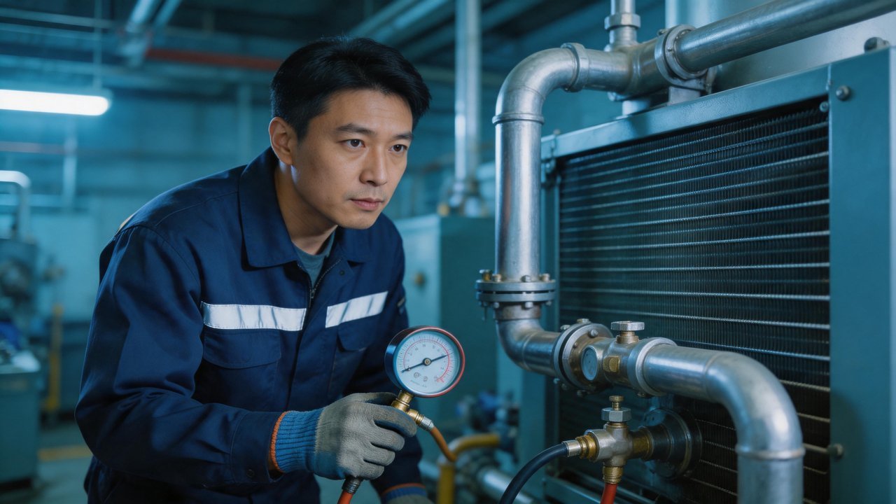 维修工程师检查设备