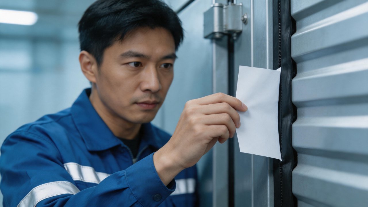冷库门封条检查示意