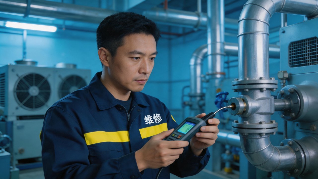 维修工程师检查设备