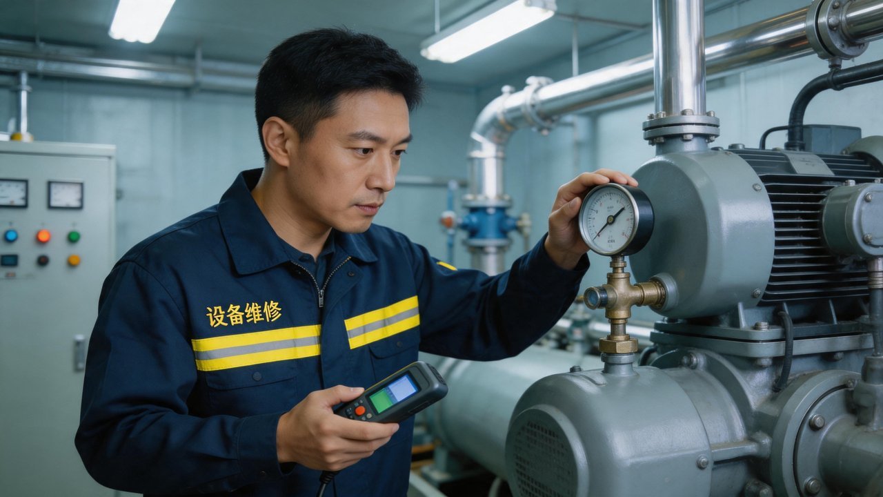 维修工程师检查设备
