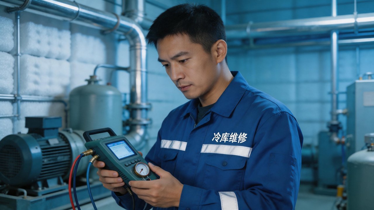 维修工程师检查设备