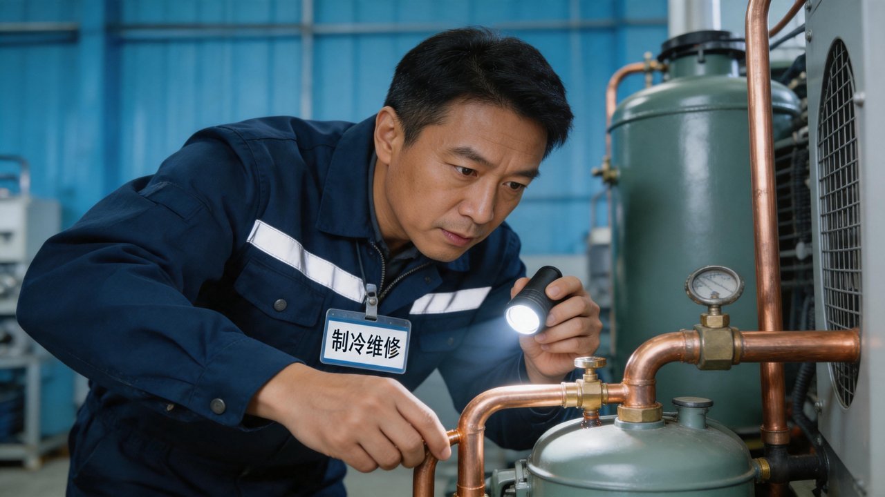维修工程师检查设备