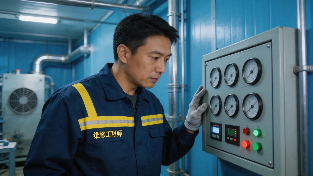 维修工程师检查设备