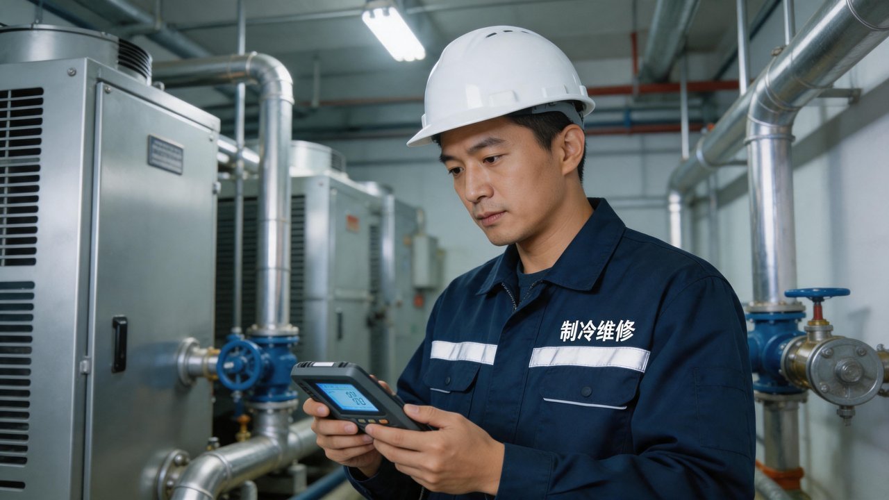 维修工程师检查设备