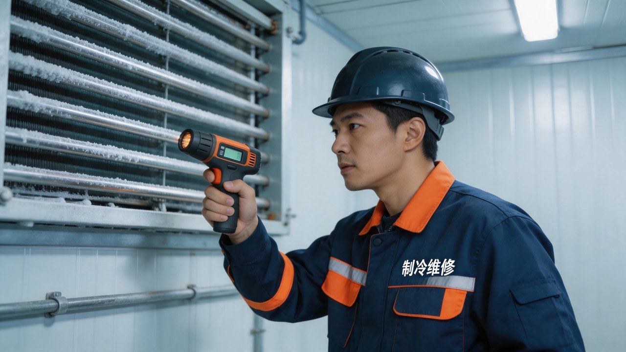 维修工程师检查蒸发器
