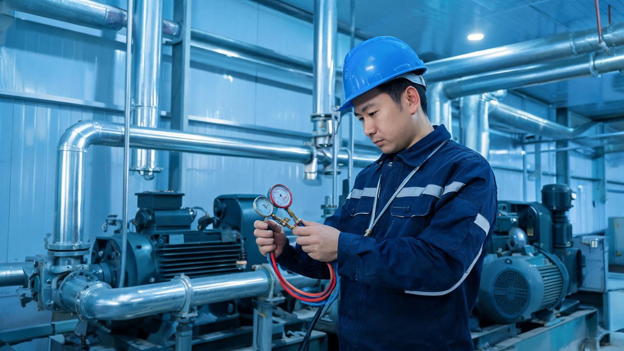 维修工程师检查设备