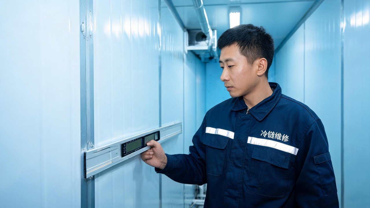 维修工程师检查库板变形