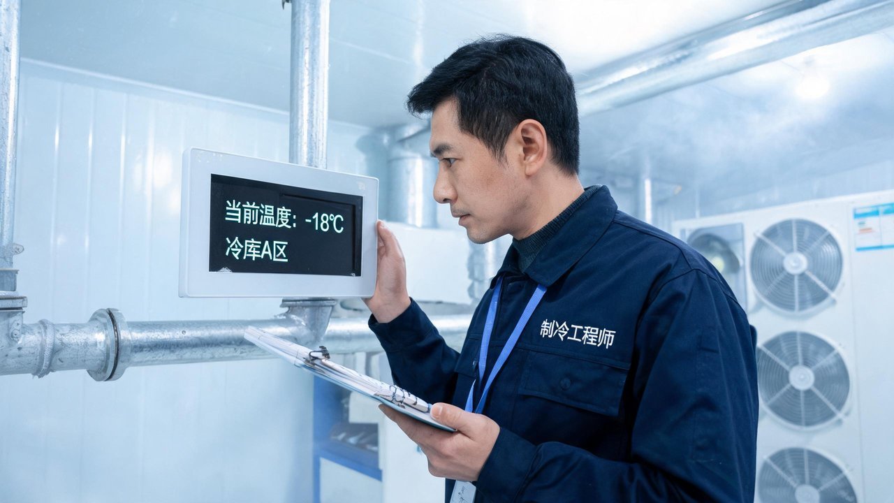 制冷工程师检查设备