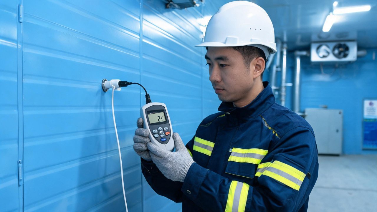 维修工程师检测传感器