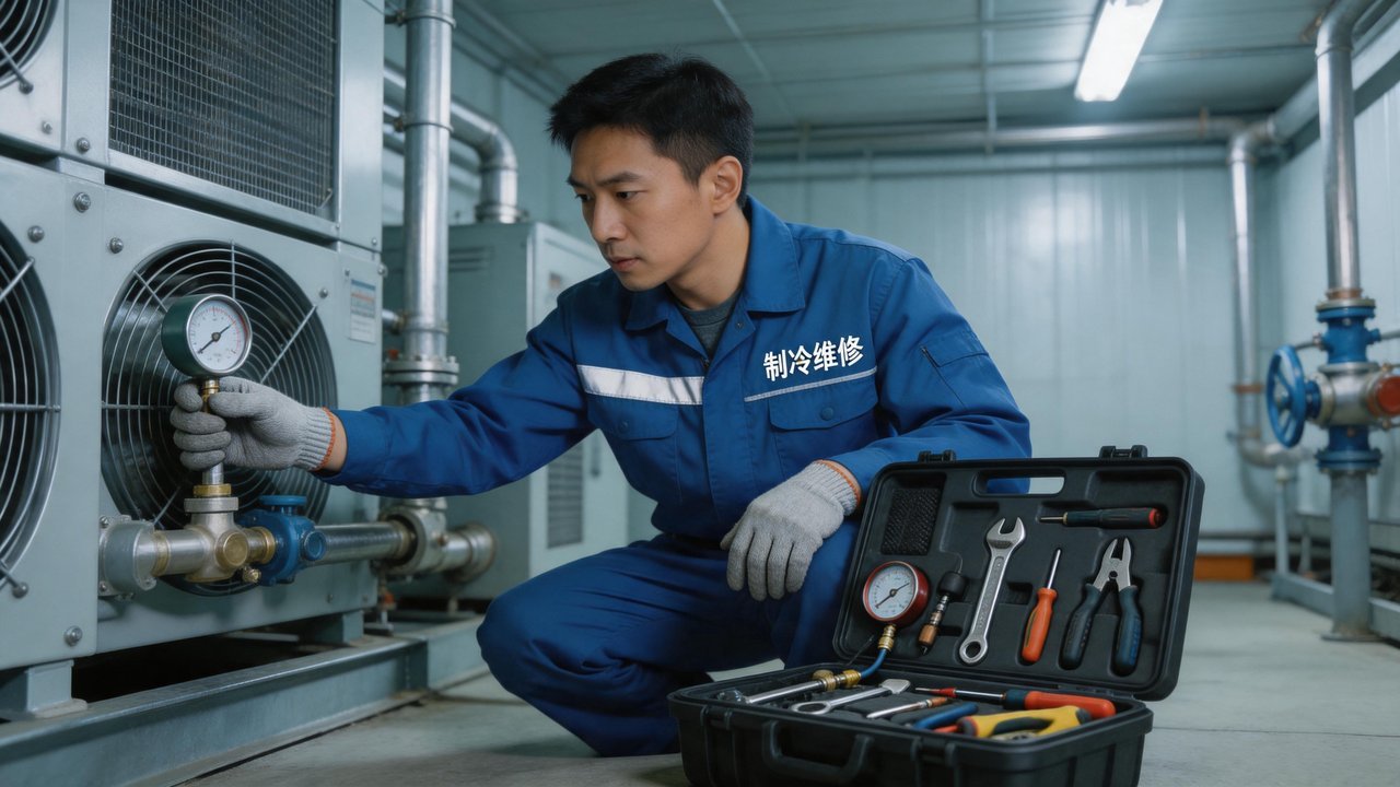 维修工程师检查设备