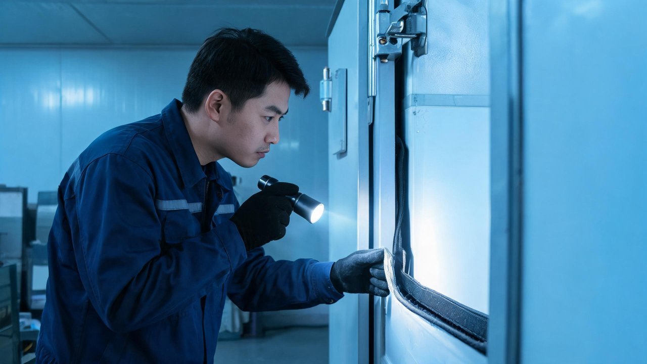 维修技师检查密封条