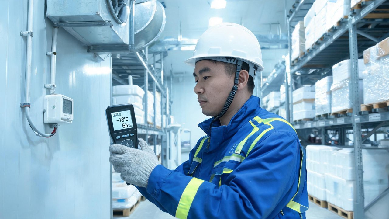 工程师检查传感器