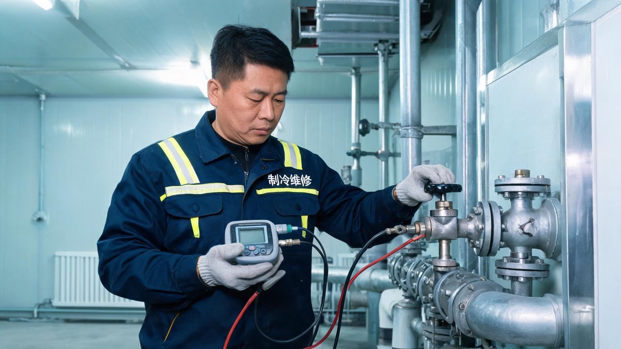 维修师傅检查阀门