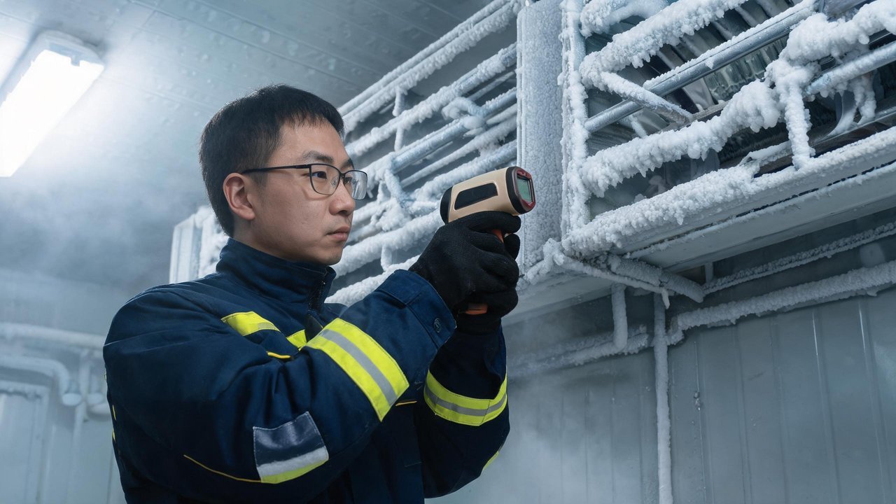 维修工程师检查蒸发器