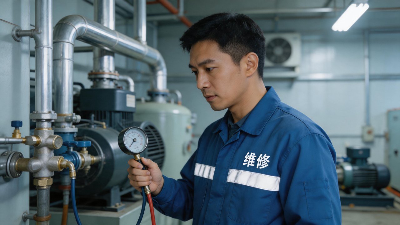 维修工程师检查设备