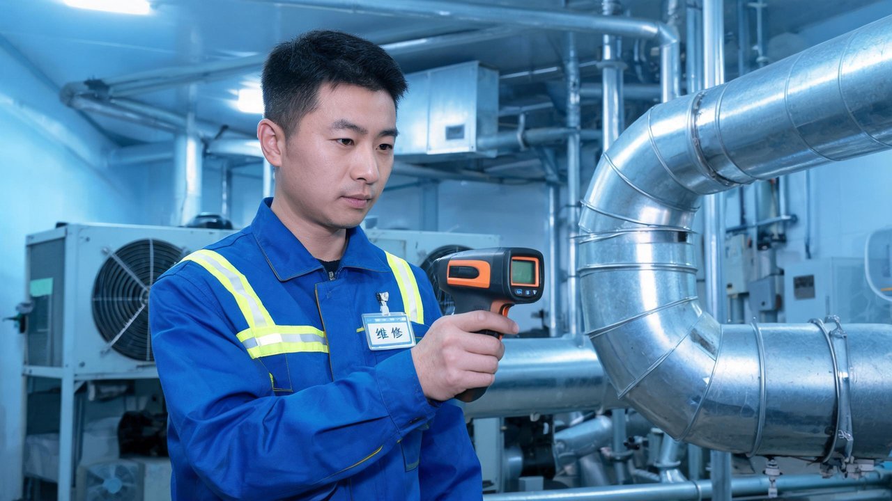 维修工程师检查设备