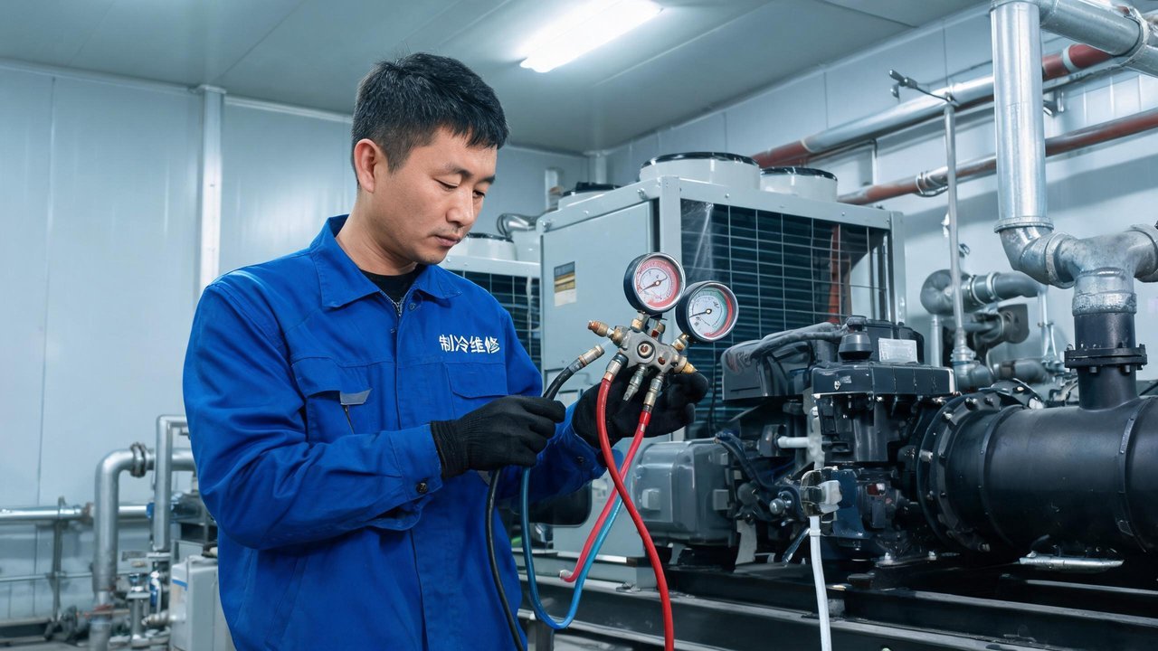 维修工程师检查设备