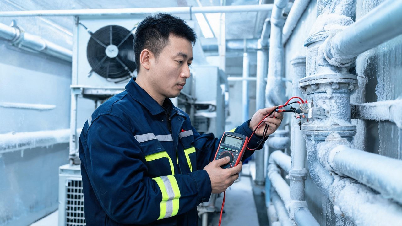 维修工程师检查探头