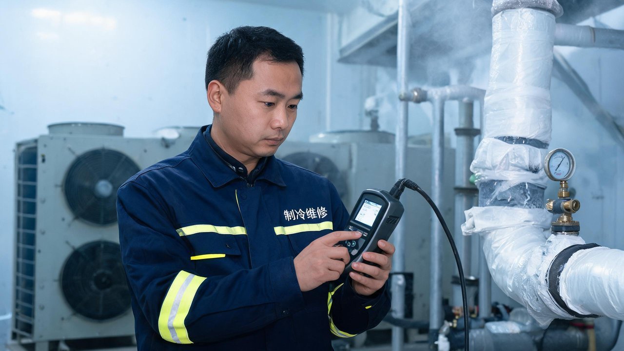 维修工程师检查设备