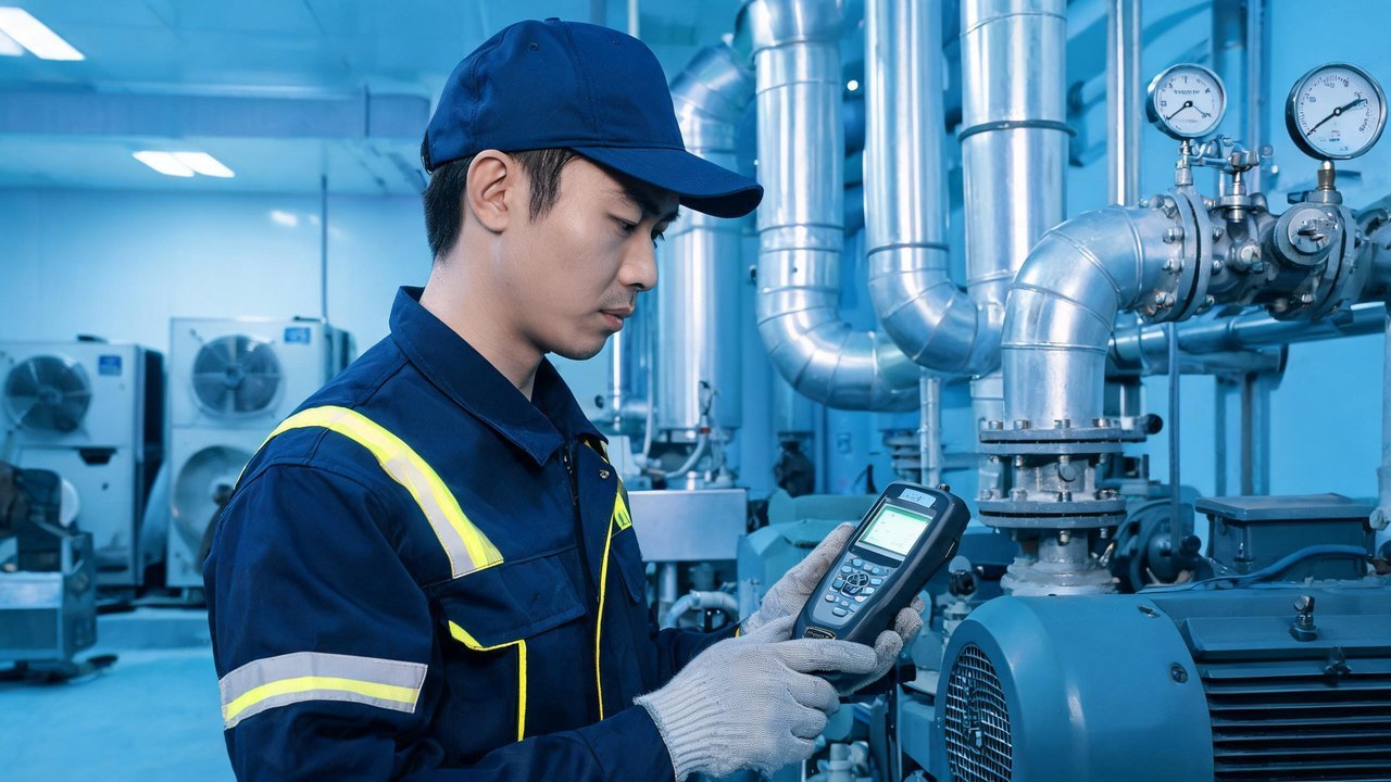 维修工程师检查设备
