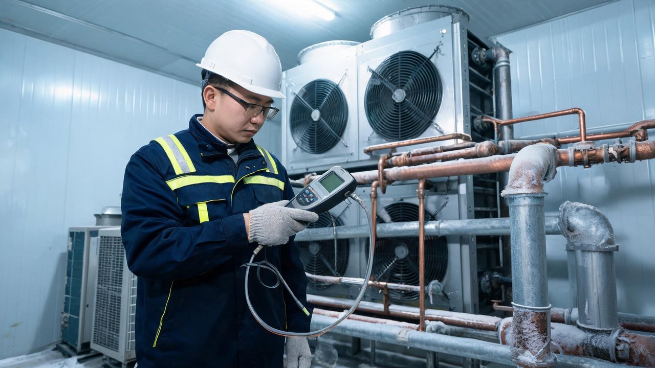 维修工程师检查设备
