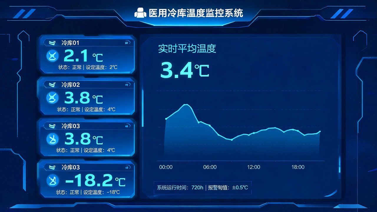 医用冷库温度监控系统界面