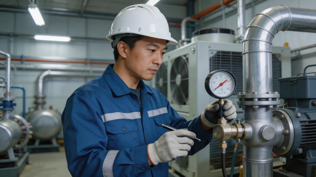 中国维修工程师检查制冷系统