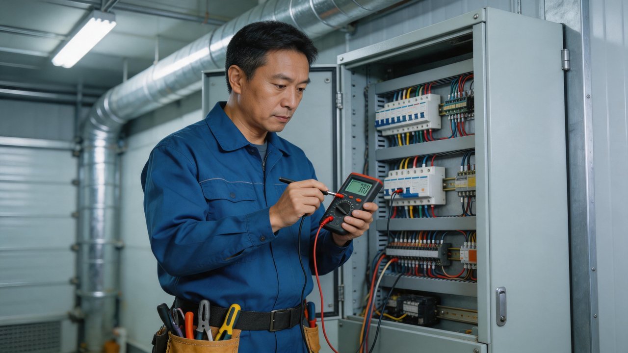 维修师傅检测电气系统